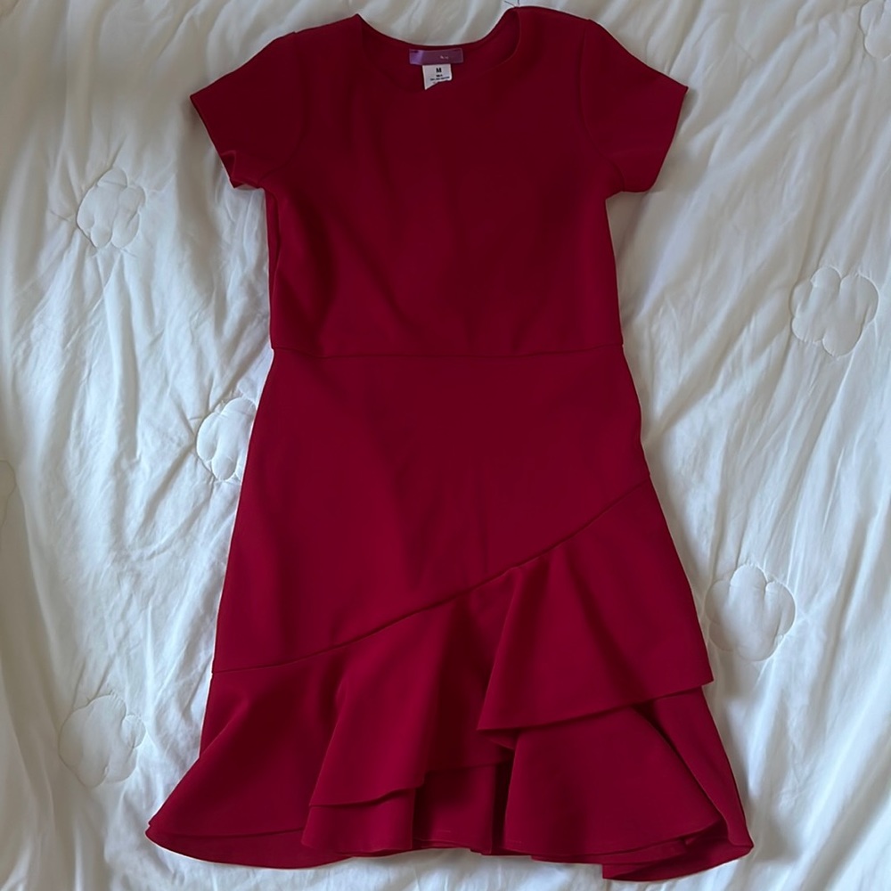 Red fit and flare dress
